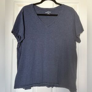 Eddie Bauer Navy V-Neck Women's Tee